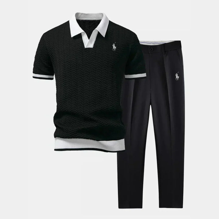 RALPH LAUREN – Polo à col en V et pantalon slim fit